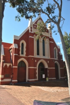 View across the forecourt from Hay Street